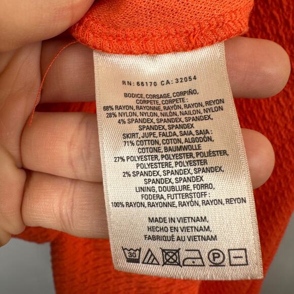 Anthropologie HD in Paris Ardmore Orange V-Neck A-Line Dress - Picture 8 of 9